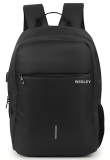 Wesley Zeus Usb Charging Travel Laptop Backpack With 15.6 Inch Laptop Compartment Business/Office/School/College/Travel/Gifting Bag For Men And Women (Black)