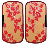 Kuber Industries Leaf Design Pvc 2 Pieces Fridge/Refrigerator Handle Cover (Gold & Red) Ctktc33598