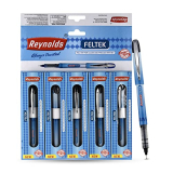 Reynolds Feltek Ind 5 Ct Box – Black| Smooth Ball Pens | Long-Lasting Ball Pens | Professional Ball Pens With Superior Writing Experience| Ball Pens For Swift Writing