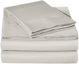 Amazonbasics Microfiber Sheet Set – (Includes 1 Bedsheet, 1 Fitted Sheet With Elastic, 2 Pillow Covers) King, Light Grey