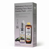 Wow Skin Science Activated Charcoal Foaming Face Wash Combo Pack- Consist Of Foaming Face Wash With Built-In Brush & Refill Pack – No Parabens, Sulphate, Silicones & Color – Net Vol. 350Ml