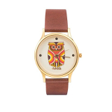 Chumbak Teal Aztec Owl Women’S Leather Wrist Watch – Brown