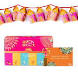 Open Secret Snack Gifts Hamper Box| Assorted Chocolate Cookies Biscuits, Decor Lights Lantern, Card| Healthy Snacks Combo