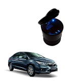 Kandid St1_041 Black Mulitpurpose Led Light Cigarette Car Mini Dustbin For Honda City I-Vtec