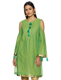 Rare Roots Women’S Cotton Regular Fit Kurta (Rr130A-Large_Green_L)