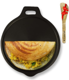 The Indus Valley Super Smooth Cast Iron Tawa With Free Wooden Spatula For Dosa/Chapathi-10.8 Inch Tawa 27.6 Cm Diameter(Cast Iron, Induction Bottom)