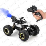 Graphene Remote Control Car Big Size Rock Crawler Water Mist Smoke Effect Spray Rc Cars Off Road High Speed 4Wd Monster Truck 45°Climbing Angle Toy Car Big Tyres,Roof Lights Gift For Kids-Multicolour
