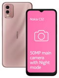 Nokia C32 With 50Mp Dual Rear Ai Camera | Toughened Glass Back | 4Gb Ram, 64Gb Storage | Upto 7Gb Ram With Ram Extension | 5000 Mah Battery | 1 Year Replacement Warranty | Android 13 | Pink
