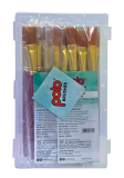 Polo Synthetic Hair Flat Brushes 3 | Pack Of 10 | Premium Fine Edge Paintbrush Set For Acrylic, Watercolor & Oil Painting | Soft Bristles For Smooth & Precise Strokes