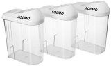 Amazon Brand – Solimo Plastic Storage Container Set With Sliding Mouth (Set Of 3, 750 Ml)