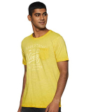 Lee Cooper Men’S Solid Regular Fit T-Shirt (Lcmt-854_Yellow_Small