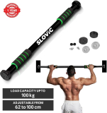 Slovic Pull-Up Bar For Home Workout | Non-Slip Carbon Steel Bar (Load Capacity: 100 Kg) Pull-Up Bar(Black)