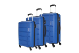 Kamiliant American Tourister Harrier 3 Pc Set 56 Cms+ 68 Cms+78 Cms-Polypropylene (Pp) Hard-Sided 4 Wheels Spinner Luggage Set/Suitcase Set/Trolley Bag Set (Ribbon Blue), Small, Medium, Large