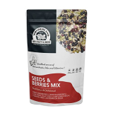 Wonderland Foods Roasted Seeds & Berries Mix 200G Pouch | Dried Blueberries, Cranberries | Sunflower, Pumpkin, Watermelon, Chia & Flax Seeds | Immunit Booster | Healthy & Nutritious | Rich In Fibre