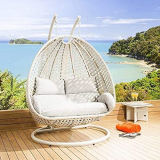 Dmosaic Hanging Swing Chair With Cushion & Hook/Color Black For 1 Outdoor/Indoor/Balcony/Garden/Patio (Poly Nylon)