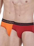 One8 By Virat Kohli Men’S Cotton Brief (Pack Of 2) (203H_Brick Red/Orange_Large_Brick Red/Orange_L)