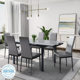 Flipkart Perfect Homes Cayman Extendable Metal 6 Seater Dining Set(Finish Color -Black, Knock Down)