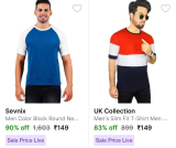 Round Neck T-shirt 90% Off Shirts Upto 80% OffPolo T-shirt 70% Off Master Link 