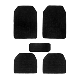 Kingsway Carpet Style Anti Slip Car Floor Foot Tray Mats Universal Use For Nissan Sunny, Model Year : 2014 Onwards, Color : Black, Complete Set Of 5 Piece – Premium Series