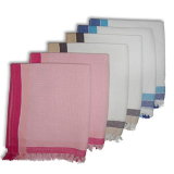 Athom Living Light Weight Cotton Premium Waffle Border Bath Towel 75X150 Cm Pack Of 6