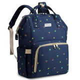 Bumtum Baby Diaper Bag For Mothers | Spacious Waterproof Backpack With Multiple Pockets To Easily Organise Baby Essentials, Various Sized Pockets (Printed, Navy Blue)
