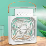 X4Cart Mini Cooler For Home Portable Mini Ac With 7 Color Led Light, 3 Timer, 3 Speed Mode, Humidifier Mist Fan Usb Personal Air Cooler Desk Fan For Shop, Office, Kitchen (White, Usb Powered)