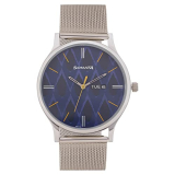 Sonata Knot Blue Dial Stainless Steel Strap Analog Watch For Men-Nr77105Sm04