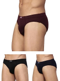 Levi’S Men’S Cotton Style #011 Comfort Regular Fit Solid Brief (Pack Of 3) (#011-Brief-Blk/Navy/Wine-P3_Black,Navy,Wine_Xl)