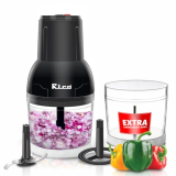 Rico 700Ml Electric Vegetable Chopper For Kitchen | Two Unbreakable Bowls For Chopping & Whisking | 400 Watts Copper Motor With Japanese Technology | Mince, Blender, Chopper, Cutting Veggies
