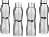 Nirlon Ozone Single Wall Water /Fridge Refrigerator 1000 Ml Bottle(Pack Of 4, Silver, Steel)