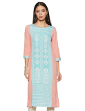 Amazon Brand – Tavasya Women’S 0 Kurti (Tav/Polycrepe-07_Peach_Small S)