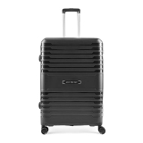 Aristocrat Harbour 66 Cms Medium Check-In Plastic Hard Sided 8 Wheels 360 Degree Rotation Luggage- Suitcase, Black