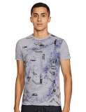 Pepe Jeans Men’S Letter Print Slim T-Shirt (Pm541397933S Marl Grey Melange)