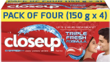 Closeup Triple Fresh Formula Toothpaste(600 G, Pack Of 4)