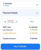 MediBuddy Loot : Health Checkup (60+ Tests) Worth ₹1499 at ₹349. Use Coupon : CKHC349Link : Lab Test Package Benefits | 60+ Tests Including : •Complete Blood Count (CBC) – EDTA Whole Blood – 25 Tests. •KIDNEY FUNCTION TEST (KFT) – Serum•6 Tests. •Complete Urine Examination (CUE) – Spot Urine – 20 Tests. •Others – 9 Tests.