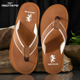 Red Tape Men Flip Flops(Tan, Off White , 9)
