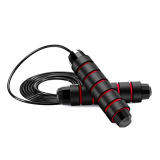Fitbox Sports Skipping Rope Foam Padded With Coated Steel Rope, Jump Rope For Exercise & Workout (Black/Red)