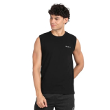 Pepe Jeans Innerwear Men’S Solid Regular Fit Vest (Atv02_Black