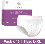 Azah Disposable Period Panties| 12 Hours Complete Protection Sanitary Pad(Pack Of 5)
