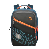 Harissons Virtual 31L School Bag For Boys & Girls | College Backpack For Men & Women With Spacious Compartment, Front Pocket Access, Expandable Bottle Pocket & Padded Backstrap(Imperial Blue & Orange)