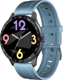 Zebronics Zeb-Fit3220Ch Smart Fitness Watch With Full Touch Tft Round Display, Metal Body, Built-In Games, 7-Day Data Storage, Spo2, Bp & Heart Rate Monitor, Ip68 Water Resistant (Black Rim + Blue Strap)