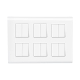 Wipro Northwest (Nowa) Switch Combo Of 12M Plate + 6A Switch X12T, White (Kit 15)