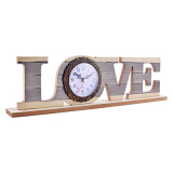 Archies Wooden Love Clock | Analog Table Clocks | Silent Non-Ticking Quartz Movement | Battery Operated For Bedroom | Living Room | Office | Home Décor | Decoration Items-Ac13
