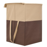 Perpetual Cloth Basket For Laundry – Waterproof Non Woven Cloth Bag For Storage Clothes, Flodable Laundry Basket Bag With Lid And Handle 75 Liter(Brownbig)