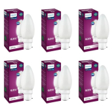 Philips Led Deco White 0.5W Glass Candle (Pack Of 6)