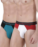 One8 By Virat Kohli Men’S Cotton Brief (Pack Of 2) (204B_White/Sea Green_X-Large_White/Sea Green_Xl)