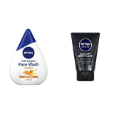 Nivea Face Wash, Milk Delights Moisturizing Honey, Dry Skin, 100Ml & Men Face Wash, Deep Impact Intense Clean, 100G