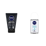 Nivea Men Face Wash, Deep Impact Intense Clean, 100G & Deodorant Roll On, Fresh Natural, 50Ml