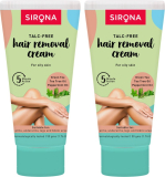 Sirona Talc-Free Hair Removal Cream For Women, Oily Skin | Dermatologically Tested Cream(100 G, Set Of 2)