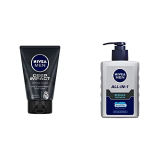 Nivea Men Face Wash, Deep Impact Intense Clean, 100G & Men Face Wash, Oil Control, 10X Vitamin C, 150Ml